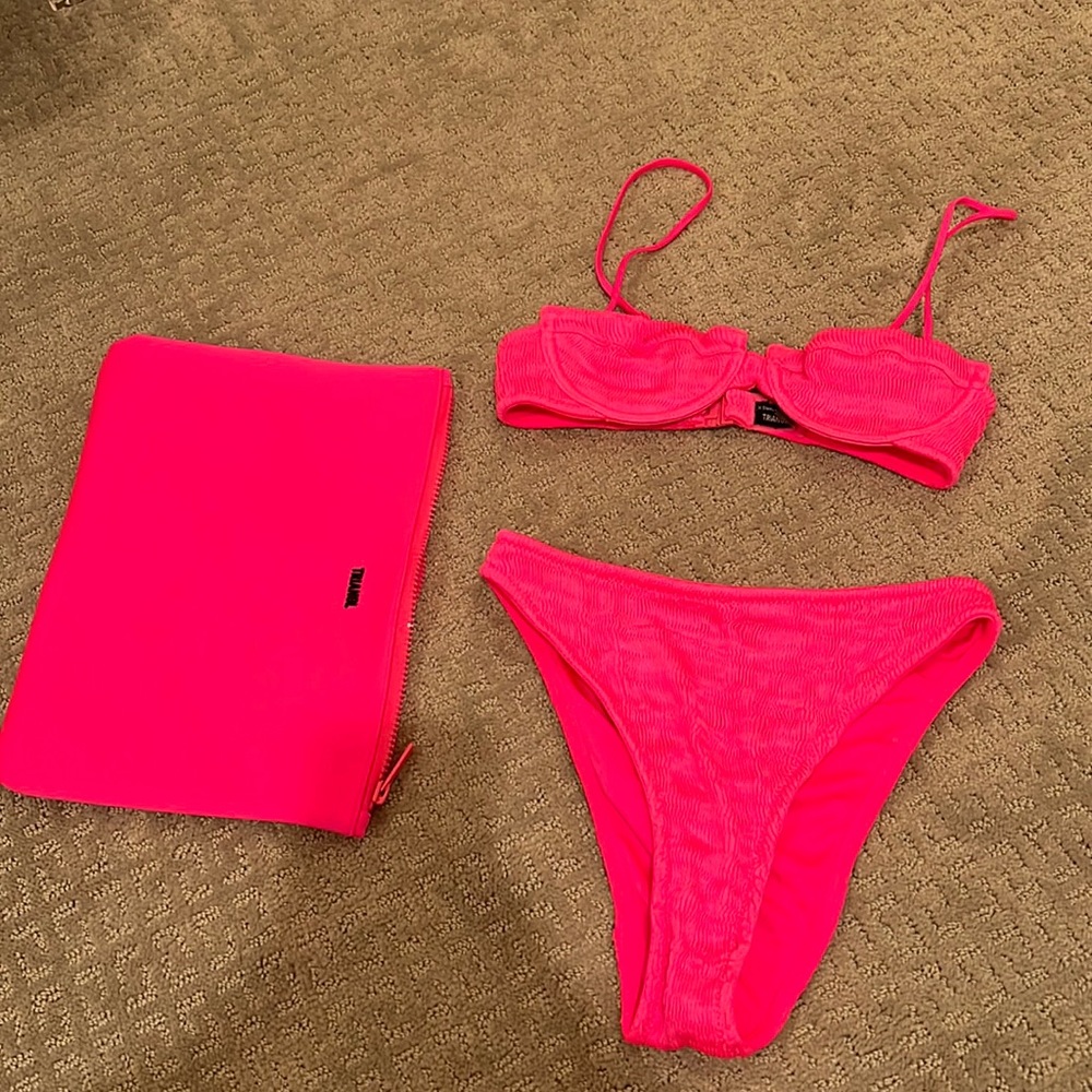 Neon Pink Triangl Swimsuit